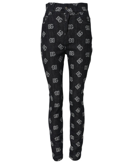 Dolce & Gabbana Black DG Logo High Waist Skinny Denim Jeans