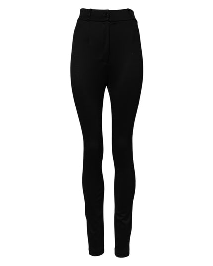 Dolce & Gabbana Black Nylon High Waist Skinny Leggings Pants
