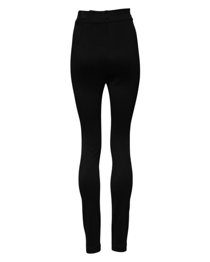 Dolce & Gabbana Black Nylon High Waist Skinny Leggings Pants
