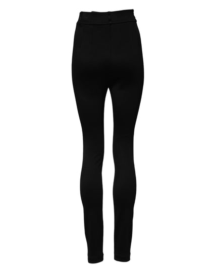 Dolce & Gabbana Black Nylon High Waist Skinny Leggings Pants