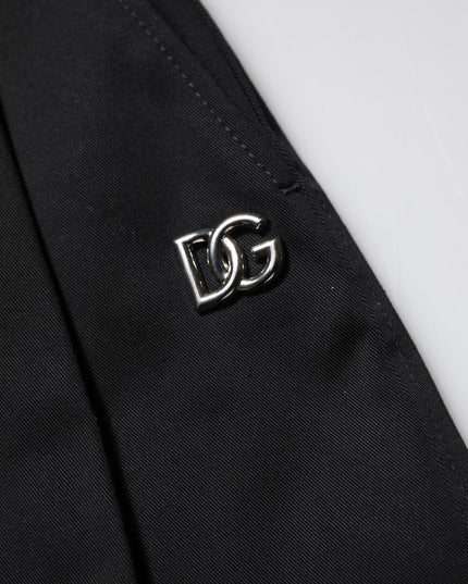 Dolce & Gabbana Black Cotton HighWaist Wide Leg Pants