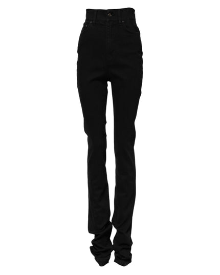 Dolce & Gabbana Black Cotton High Waist Skinny Denim Jeans