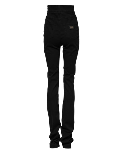Dolce & Gabbana Black Cotton High Waist Skinny Denim Jeans