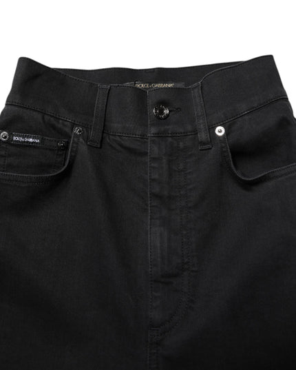 Dolce & Gabbana Black Cotton High Waist Skinny Denim Jeans
