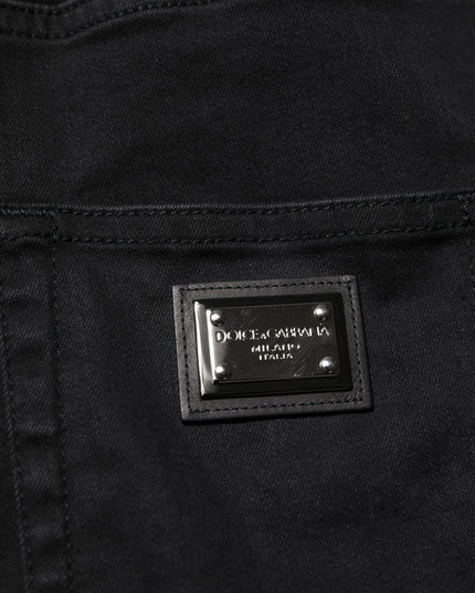 Dolce & Gabbana Black Cotton High Waist Skinny Denim Jeans