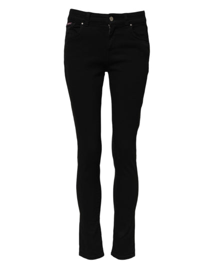 Dolce & Gabbana Black Cotton Skinny Mid Waist Denim Jeans