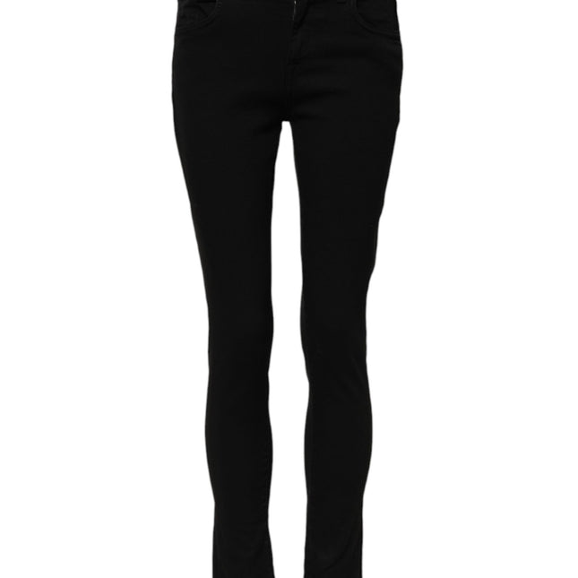 Dolce & Gabbana Black Cotton Skinny Mid Waist Denim Jeans