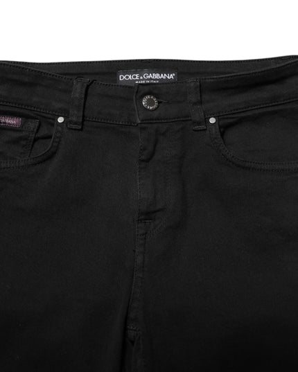 Dolce & Gabbana Black Cotton Skinny Mid Waist Denim Jeans