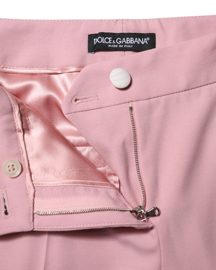 Dolce & Gabbana Pink Wool High Waist Tapered Pants