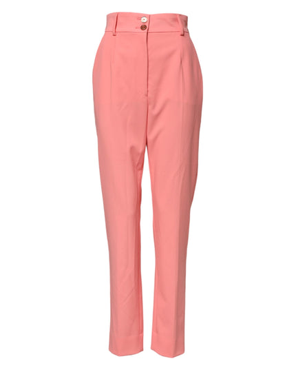 Dolce & Gabbana Pink High Waist Tapered Dress Pants