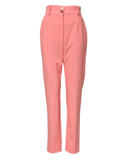 Dolce & Gabbana Pink High Waist Tapered Dress Pants