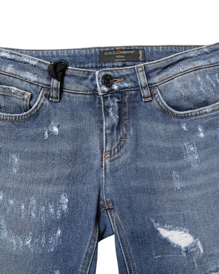 Dolce & Gabbana Blue PRETTY Tattered Skinny Denim Jeans