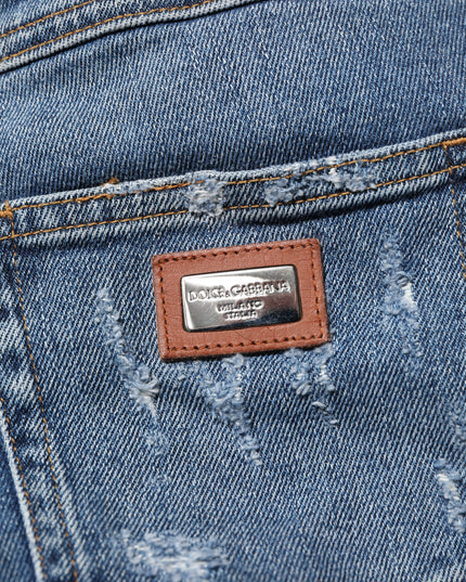 Dolce & Gabbana Blue PRETTY Tattered Skinny Denim Jeans