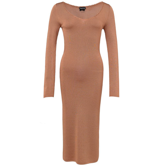 Tom Ford Orange Viscose Long Dress