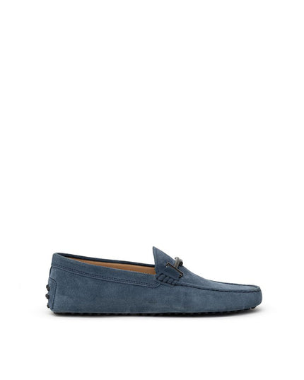 Tod's Blue Suede Leather Moccassin