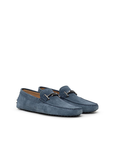Tod's Blue Suede Leather Moccassin