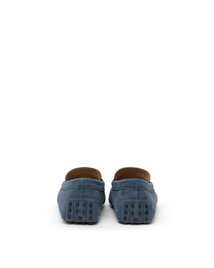 Tod's Blue Suede Leather Moccassin