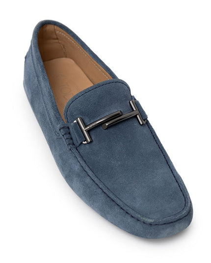 Tod's Blue Suede Leather Moccassin