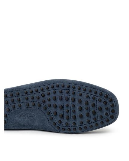 Tod's Blue Suede Leather Moccassin