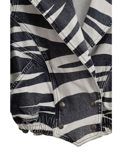 Retrofête Black And White Cotton Blazer