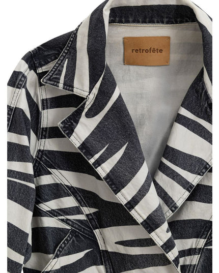 Retrofête Black And White Cotton Blazer