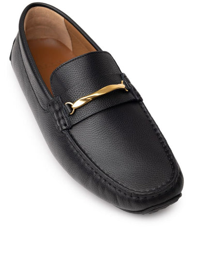 Bally Black Leather Moccassin