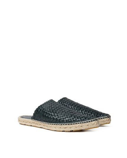 Bottega Veneta Green Leather Espadrilles