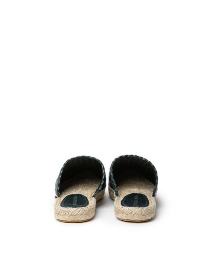 Bottega Veneta Green Leather Espadrilles