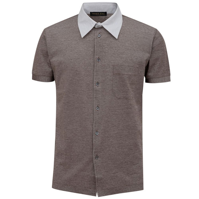 Corneliani Bicolor Cotton Shortsleeve Shirt