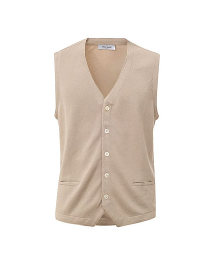 Gran Sasso Beige Cotton Sleveless Jacket