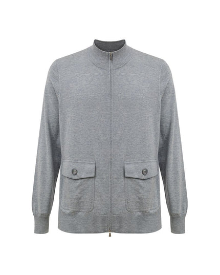 Gran Sasso Gray Cotton Cardigan