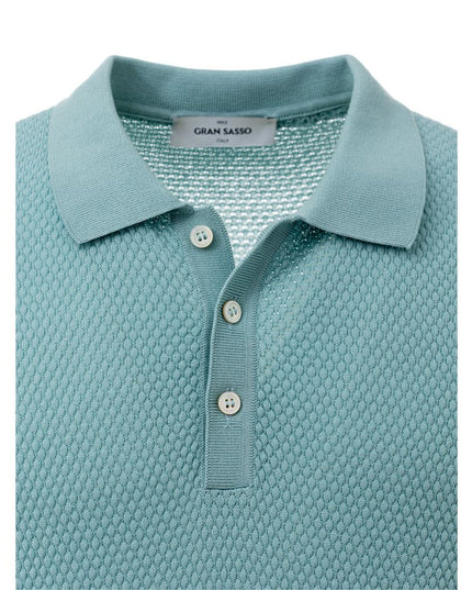 Gran Sasso Blue Cotton Polo Shirt