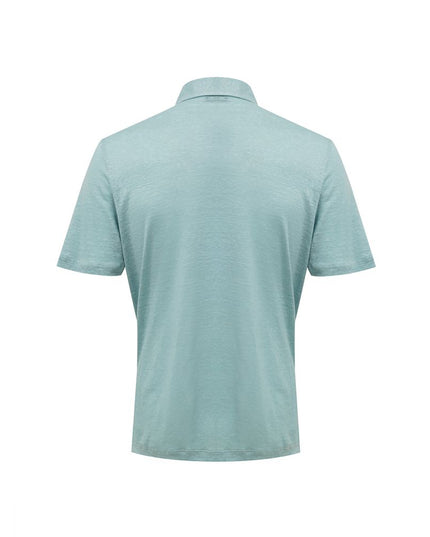 Gran Sasso Blue Linen Polo Shirt