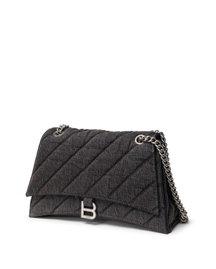 Balenciaga Black Fabric And Leather Shoulder Bag