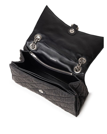 Balenciaga Black Fabric And Leather Shoulder Bag