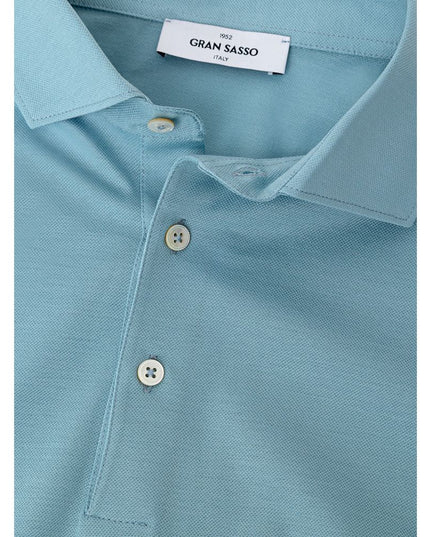 Gran Sasso Blue Cotton Polo Shirt