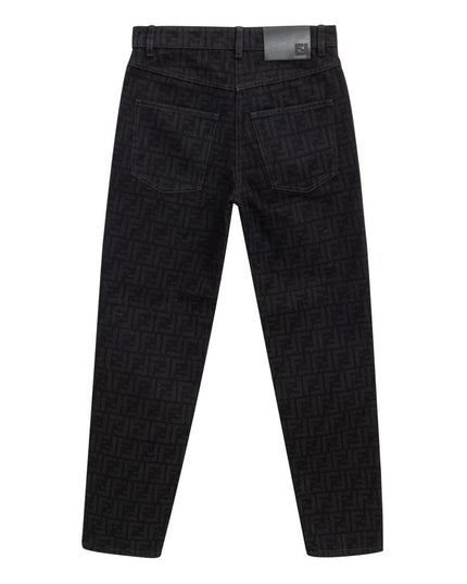 Fendi Black Cotton Slim Fit Jeans