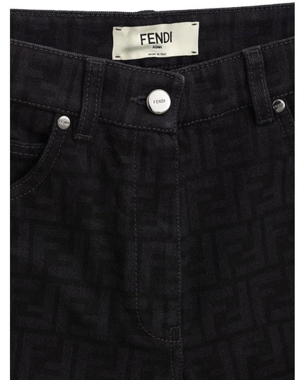 Fendi Black Cotton Slim Fit Jeans