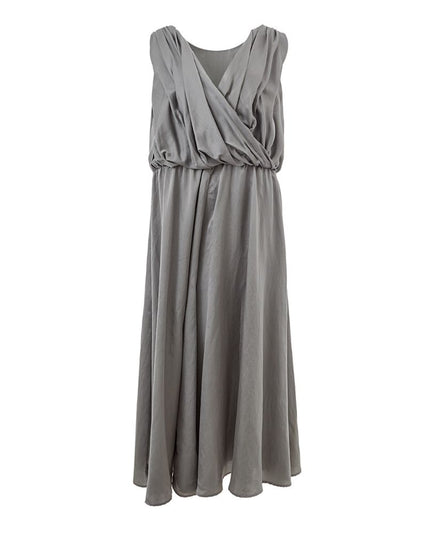 Lardini Gray Silk Casual Dress
