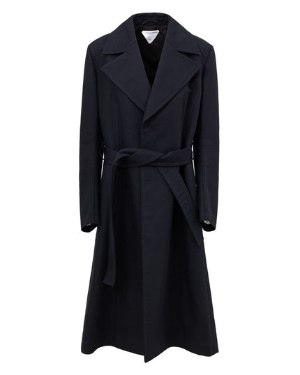 Bottega Veneta Blue Cotton Trench Coat