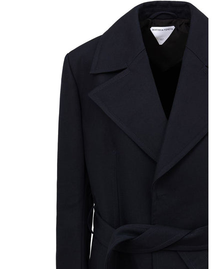 Bottega Veneta Blue Cotton Trench Coat