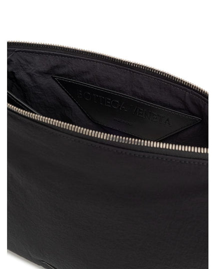 Bottega Veneta Black Nylon Clutch Bag