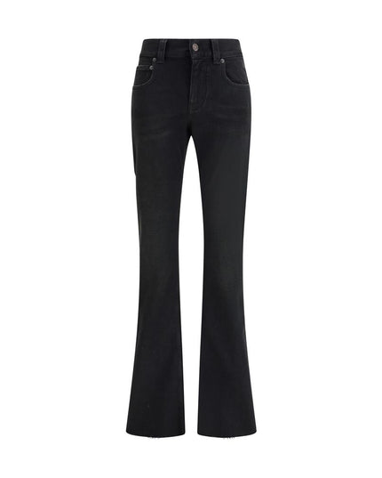 Balenciaga Black Cotton Bootcut Jeans