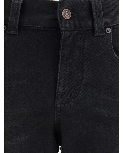 Balenciaga Black Cotton Bootcut Jeans