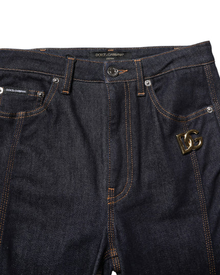 Dolce & Gabbana Black Cotton Mid Waist Bootcut Denim Jeans