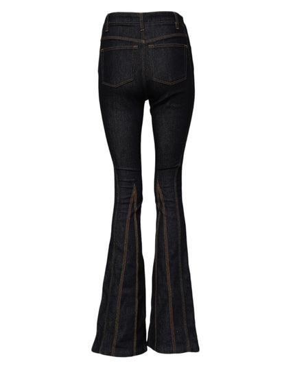 Dolce & Gabbana Black Cotton Mid Waist Bootcut Denim Jeans