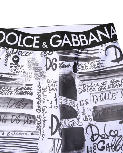 Dolce & Gabbana White Graphic HighWaist Skinny Leggings Pants