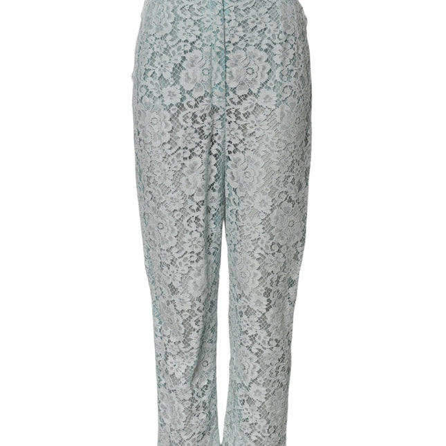 Dolce & Gabbana Mint Green Cotton Floral Lace Trousers Pants