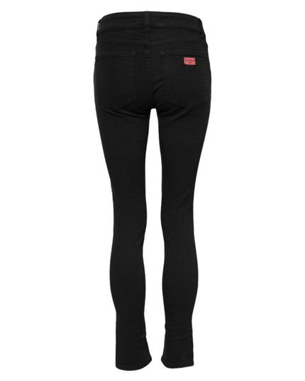 Dolce & Gabbana Black Cotton Skinny Mid Waist Denim Jeans