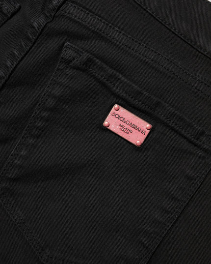 Dolce & Gabbana Black Cotton Skinny Mid Waist Denim Jeans